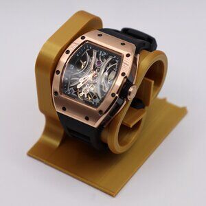 Sporty Rose Gold Skeleton Automatic Watch – 41mm | Sapphire Glass | Exhibition